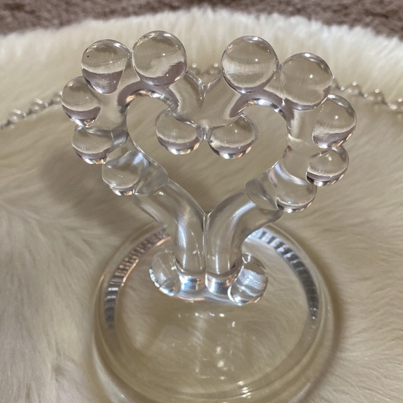 Imperial Glass Candlewick Heart Handle Dish - Picture 2 of 4